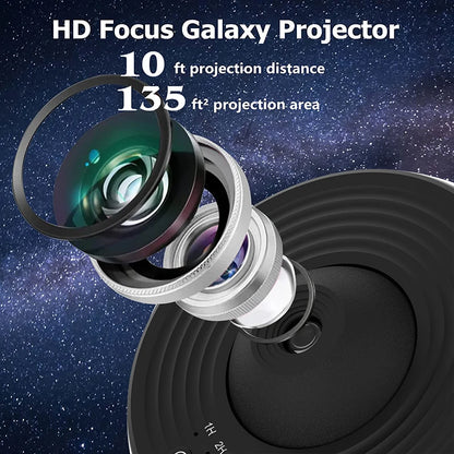Galaxy Star Projector Night Light – 360° Rotating Nebula for Bedroom & Kids