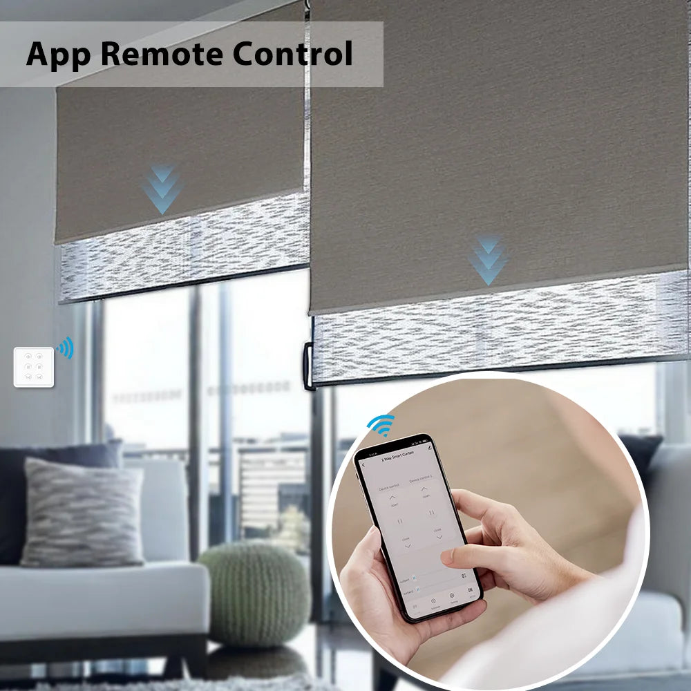 Smart WiFi Curtain Switch – Wall-Mounted, Alexa & Google Voice Control