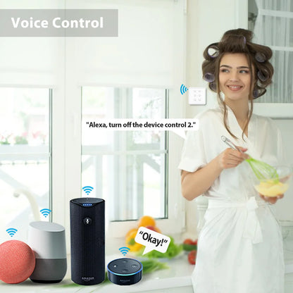 Smart WiFi Curtain Switch – Wall-Mounted, Alexa & Google Voice Control