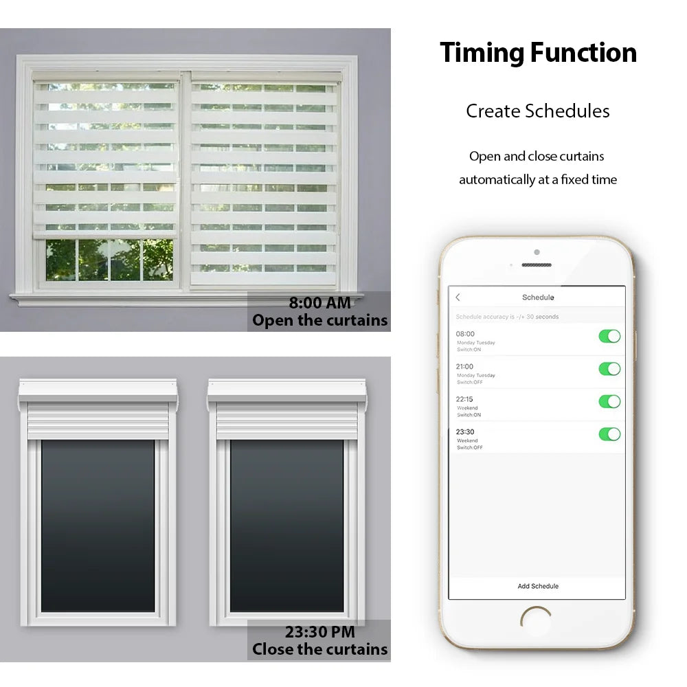 Smart WiFi Curtain Switch – Wall-Mounted, Alexa & Google Voice Control