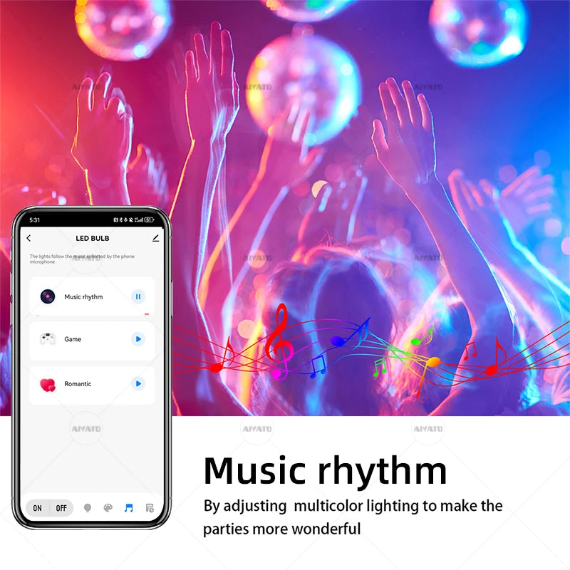 Bluetooth Smart LED Bulb E27 – RGB Colour-Changing, App Control, No Hub