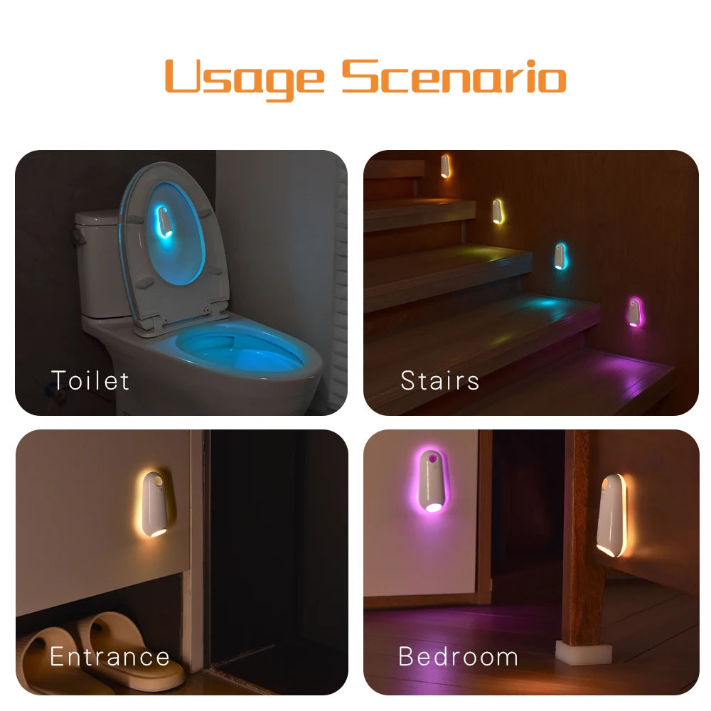  Toilet Night Light 8-Colour LED Bowl Light Auto On and Off