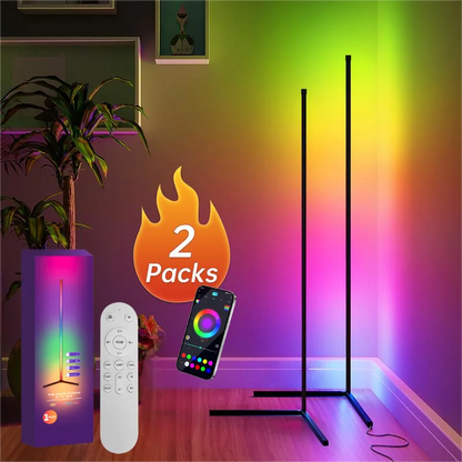 RGB Smart Corner Floor Lamp – WiFi App Control, Music Sync, Alexa & Google