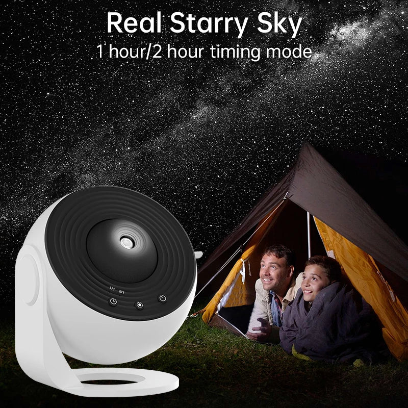 Galaxy Star Projector Night Light – 360° Rotating Nebula for Bedroom & Kids