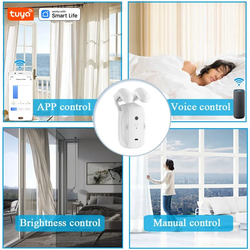 Smart WiFi Curtain Robot – Voice Control Auto Opener for Existing Curtains