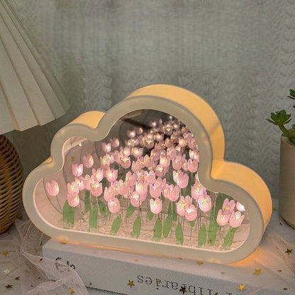 Tulip Night Light Cute Soft-Glow Bedside Lamp Rechargeable