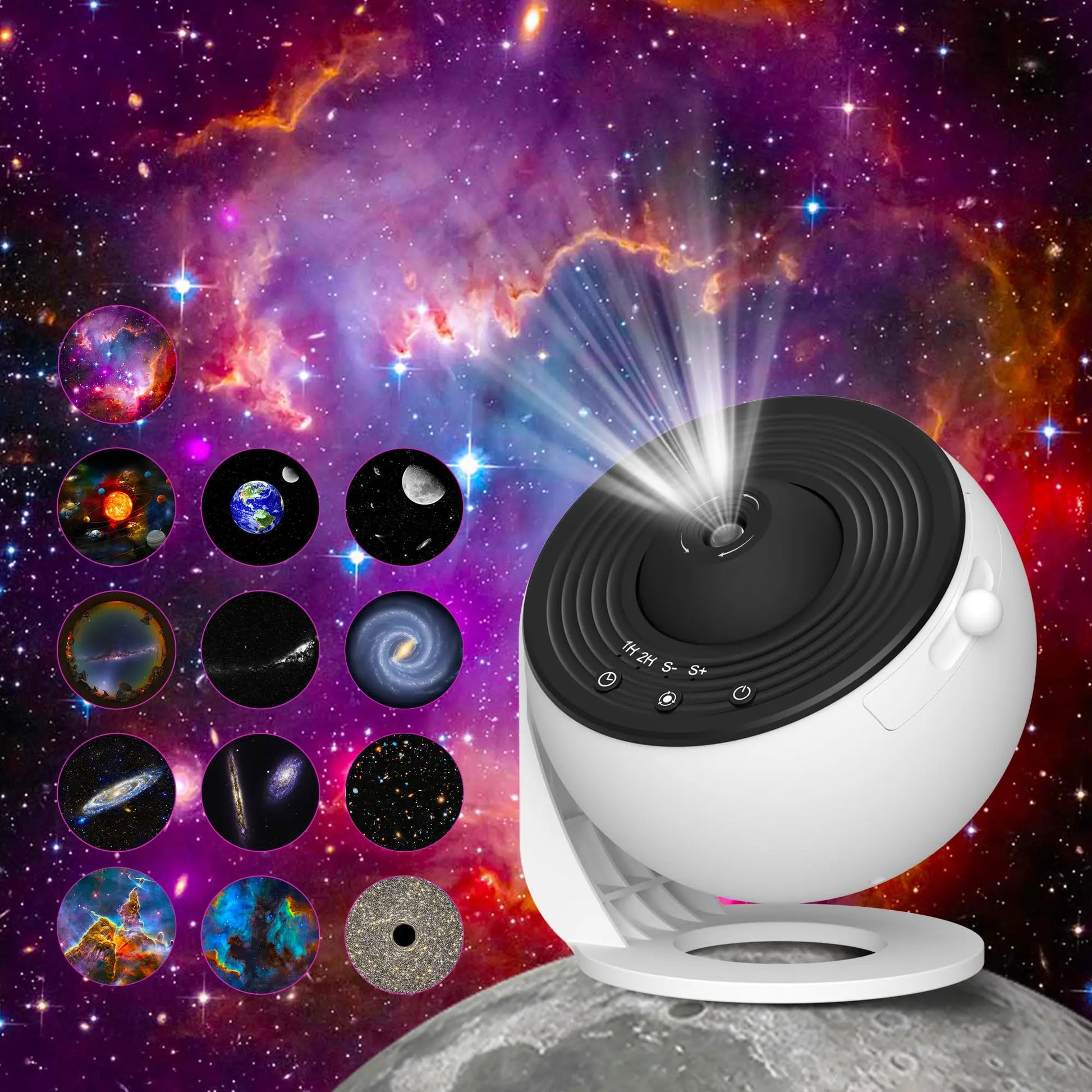Galaxy Star Projector Night Light – 360° Rotating Nebula for Bedroom & Kids
