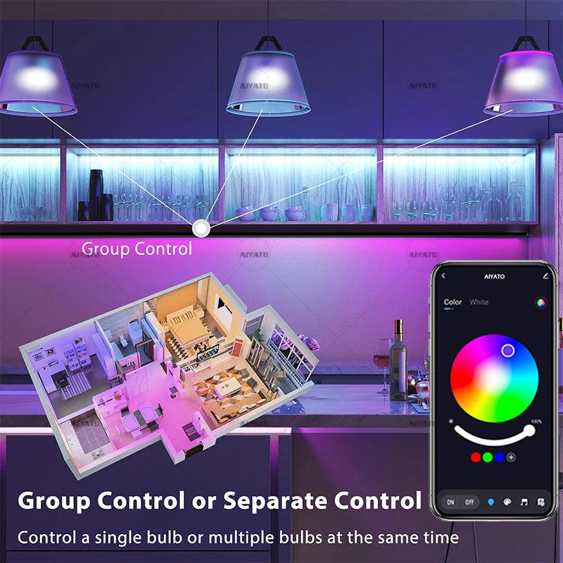 Bluetooth Smart LED Bulb E27 – RGB Colour-Changing, App Control, No Hub