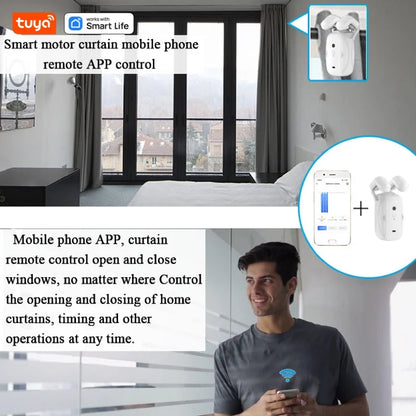 Smart WiFi Curtain Robot – Voice Control Auto Opener for Existing Curtains