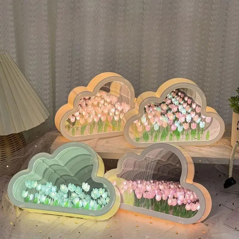 Tulip Night Light Cute Soft-Glow Bedside Lamp Rechargeable