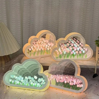Tulip Night Light Cute Soft-Glow Bedside Lamp Rechargeable